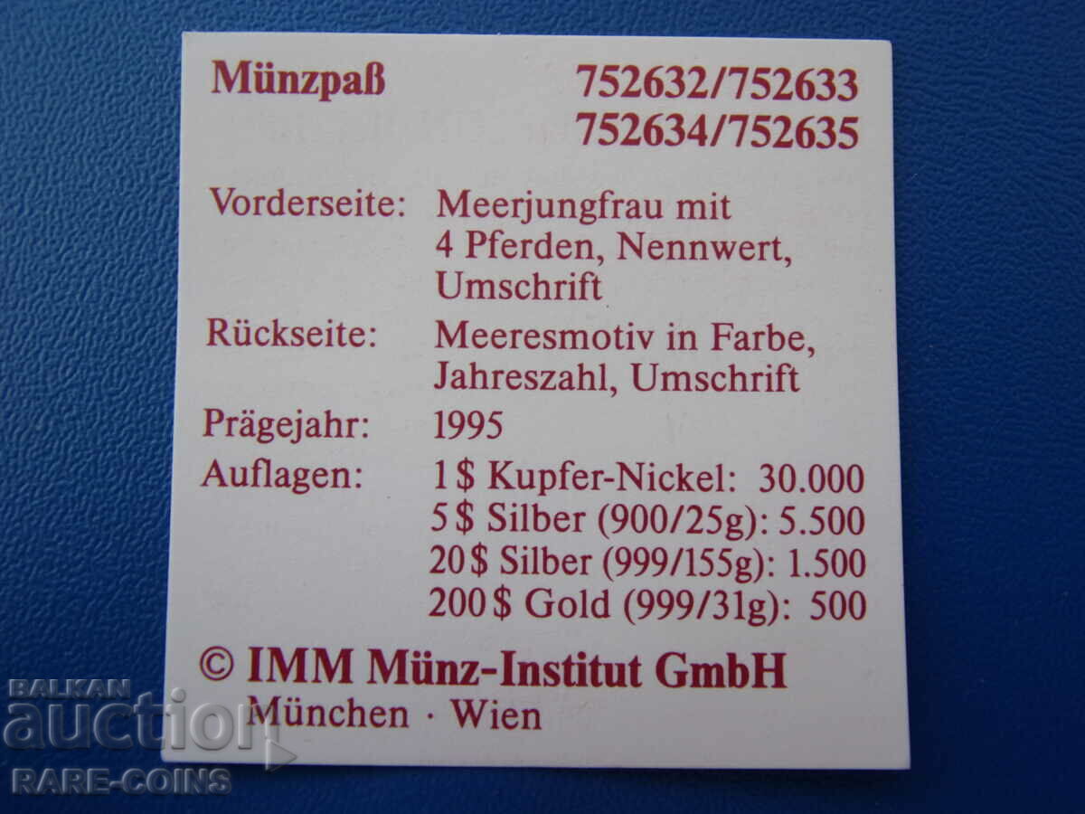 Licitație Palau 5 $ 1995 UNC Rare