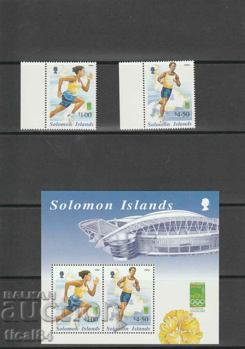 Solomon Islands 2000 OLYMPHILEX 2000 pure σειρά και μπλοκ