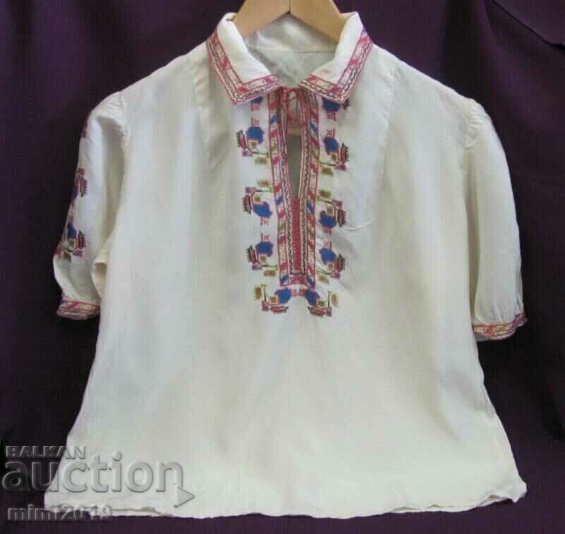 Old Hand Embroidered Silk Women 's Shirt