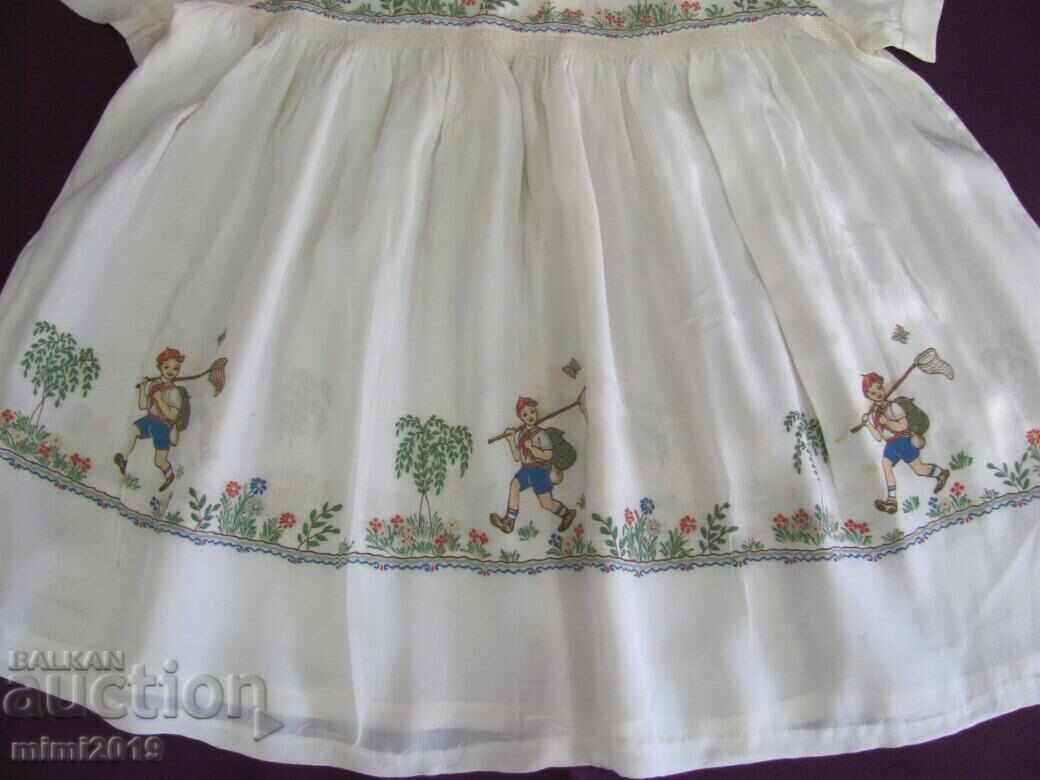 Auction 19th Century Children's Silk Painted Dress Auction 19th Century Children's Silk Painted Dress