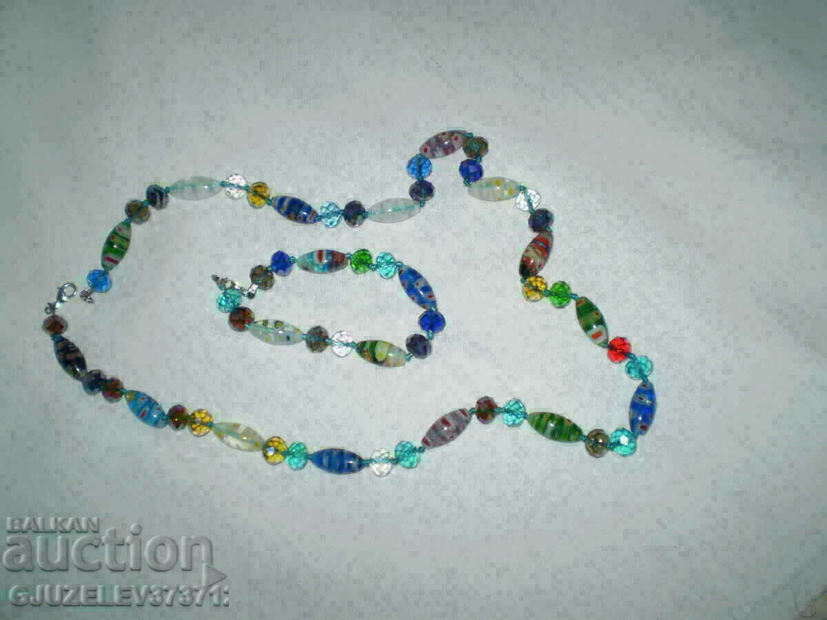 Auction  bracelet and necklace made of Murano MORANO glass