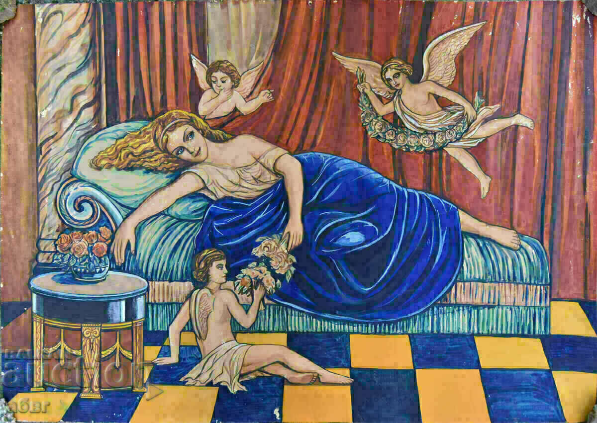 Σχέδιο με ακουαρέλα σε χαρτόνι