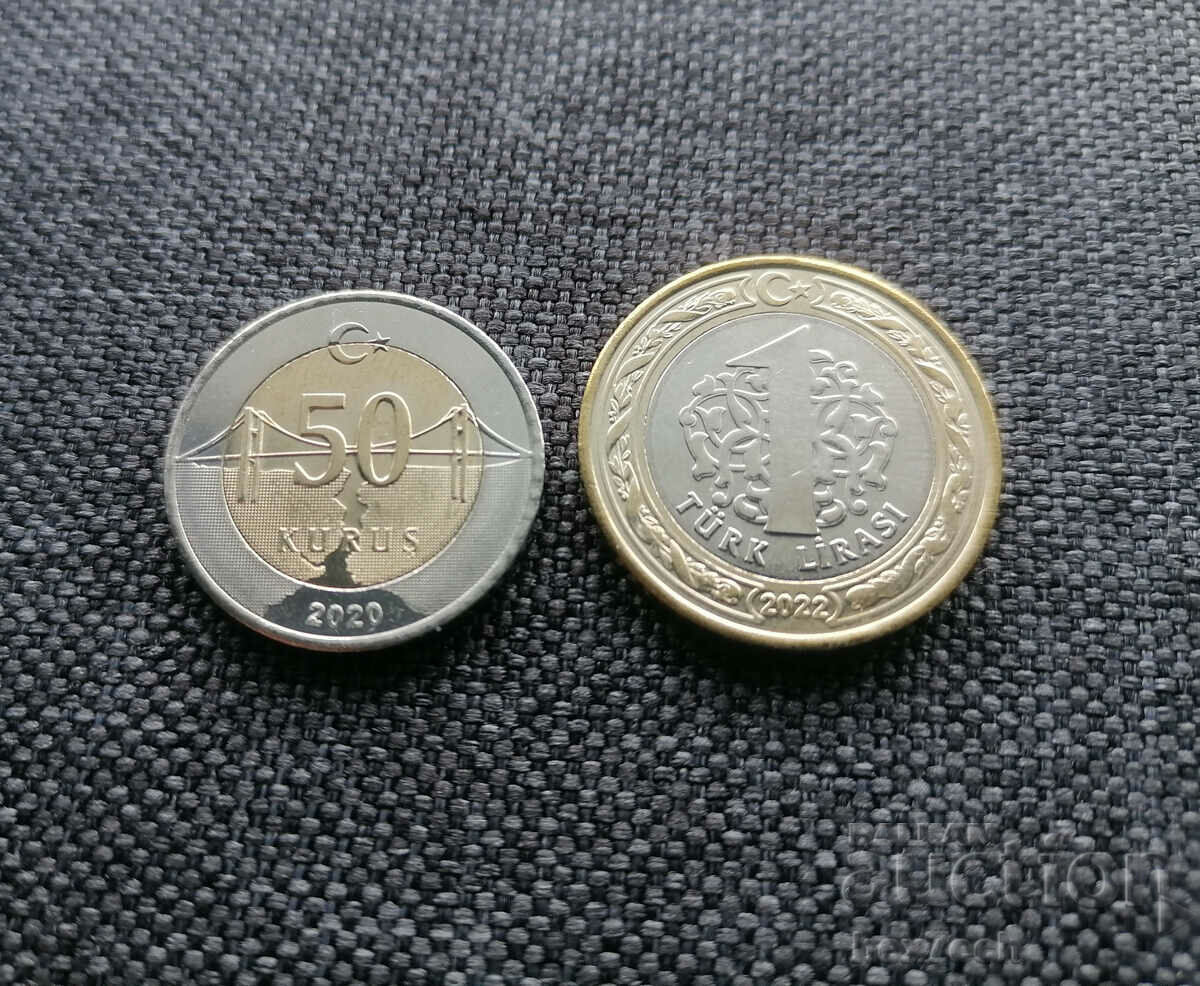 Мо ⭐ Lot de monede Turcia 2 bucăți ⭐ ❤️