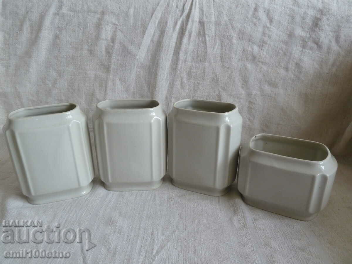 Spice boxes 4 pieces without lids Bulgarian porcelain with price 10.00 BGN | € 5.11 Spice boxes 4 pieces without lids Bulgarian porcelain with price 10.00 BGN | € 5.11