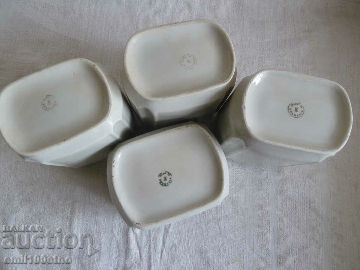 Spice boxes 4 pieces without lids Bulgarian porcelain - 5 Spice boxes 4 pieces without lids Bulgarian porcelain - 5