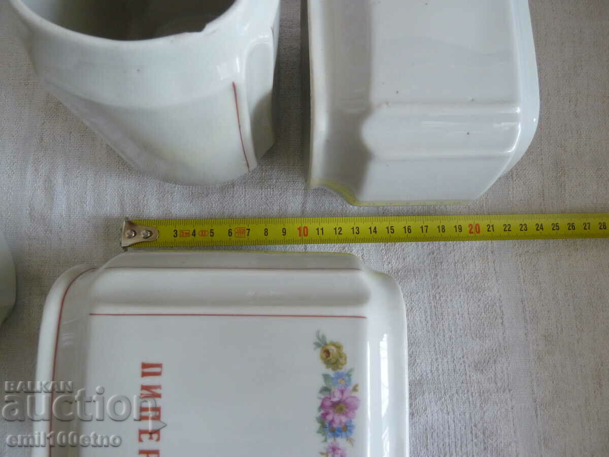 Spice boxes 4 pieces without lids Bulgarian porcelain - 6 Spice boxes 4 pieces without lids Bulgarian porcelain - 6