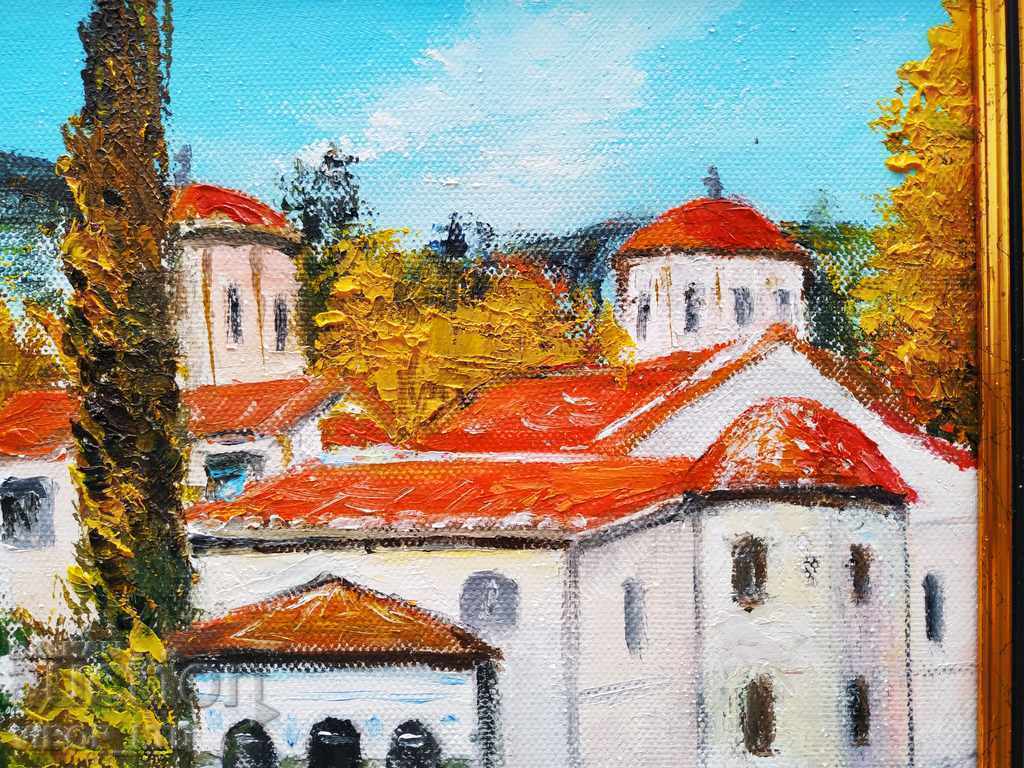 Hud. M. Ivanova/painting "Bachkovski Monastery"/oil/certificate with price € 89.47 | 174.99 BGN