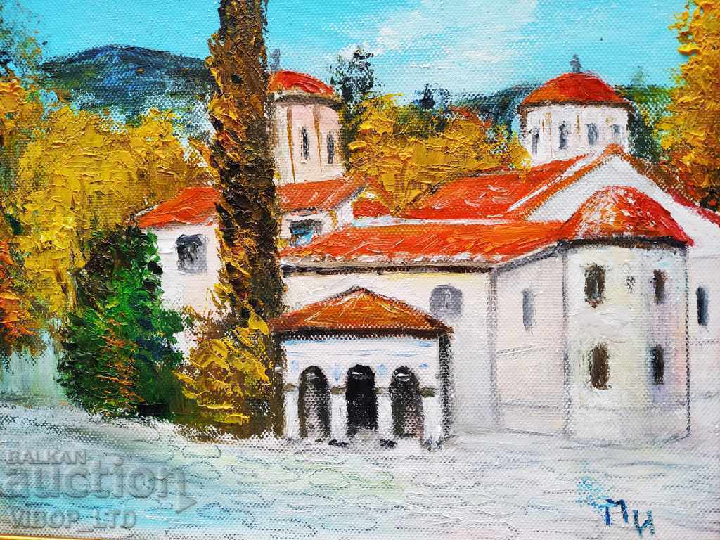 Mănăstirea Bacikovo, pictură în ulei, ramă, artist - 5