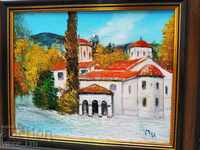 Hud. M. Ivanova/tabloul „Mănăstirea Bachkovski”/ulei/certificat