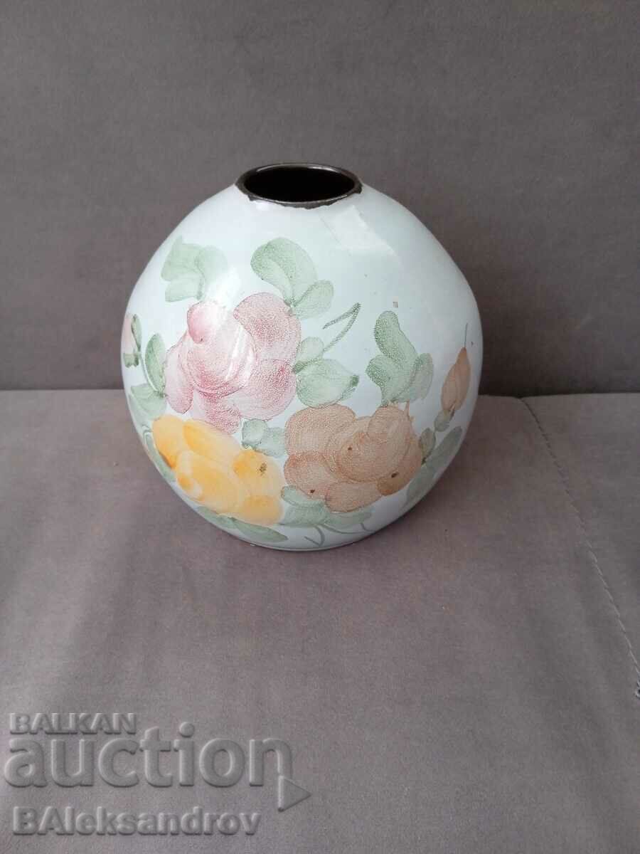 Old painted ceramic vase