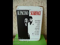 Placă metalică Al Pacino Scarface Thriller marcat cu Al Pacino