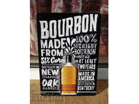 Metal plate whiskey bourbon Bulleit Bourbon 100% advertising