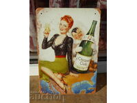 Metal plate alcohol champagne wine occasion dry holiday