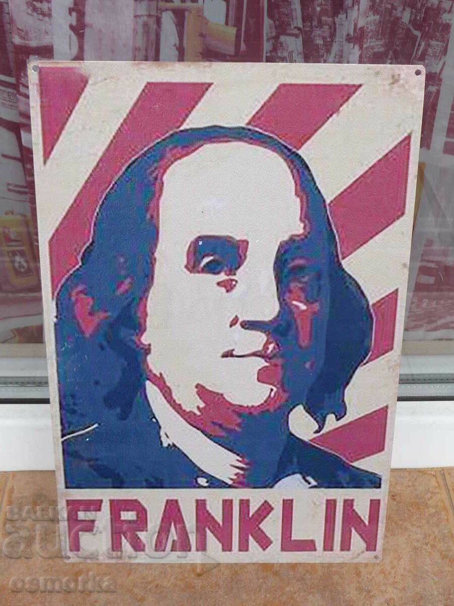 Μεταλλική πλάκα διάφορα Benjamin Franklin Πρόεδρος Δολάριο ΗΠΑ