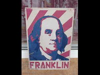 Metal plate miscellaneous Benjamin Franklin President US dollar