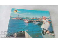 Пощенска картичка Несебър Пристанището 1968