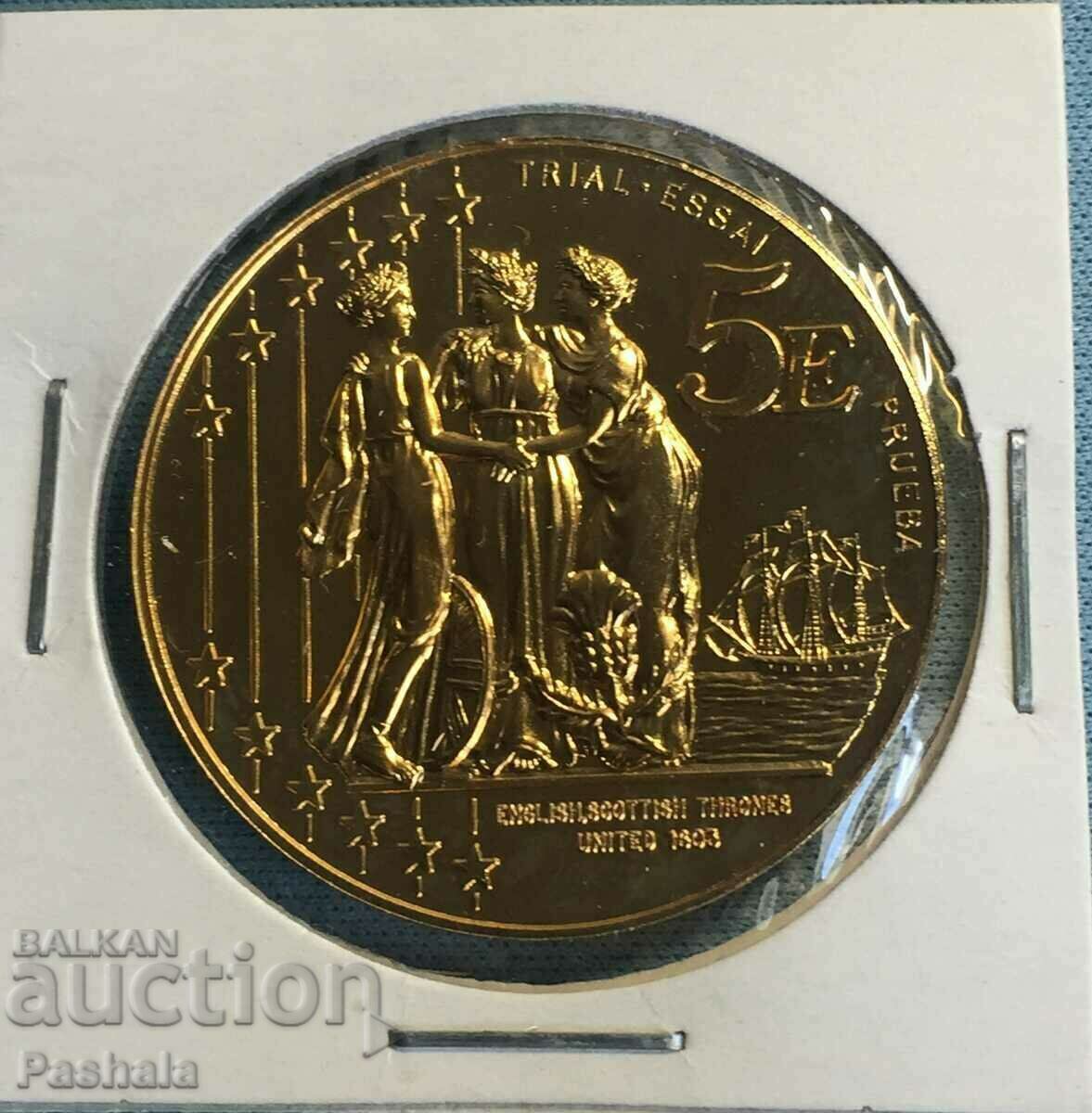 UK 1, 2, 5, 10, 20, 50 pence, 1, 2, 5 euro cents, ESSAI - 6 UK 1, 2, 5, 10, 20, 50 pence, 1, 2, 5 euro cents, ESSAI - 6