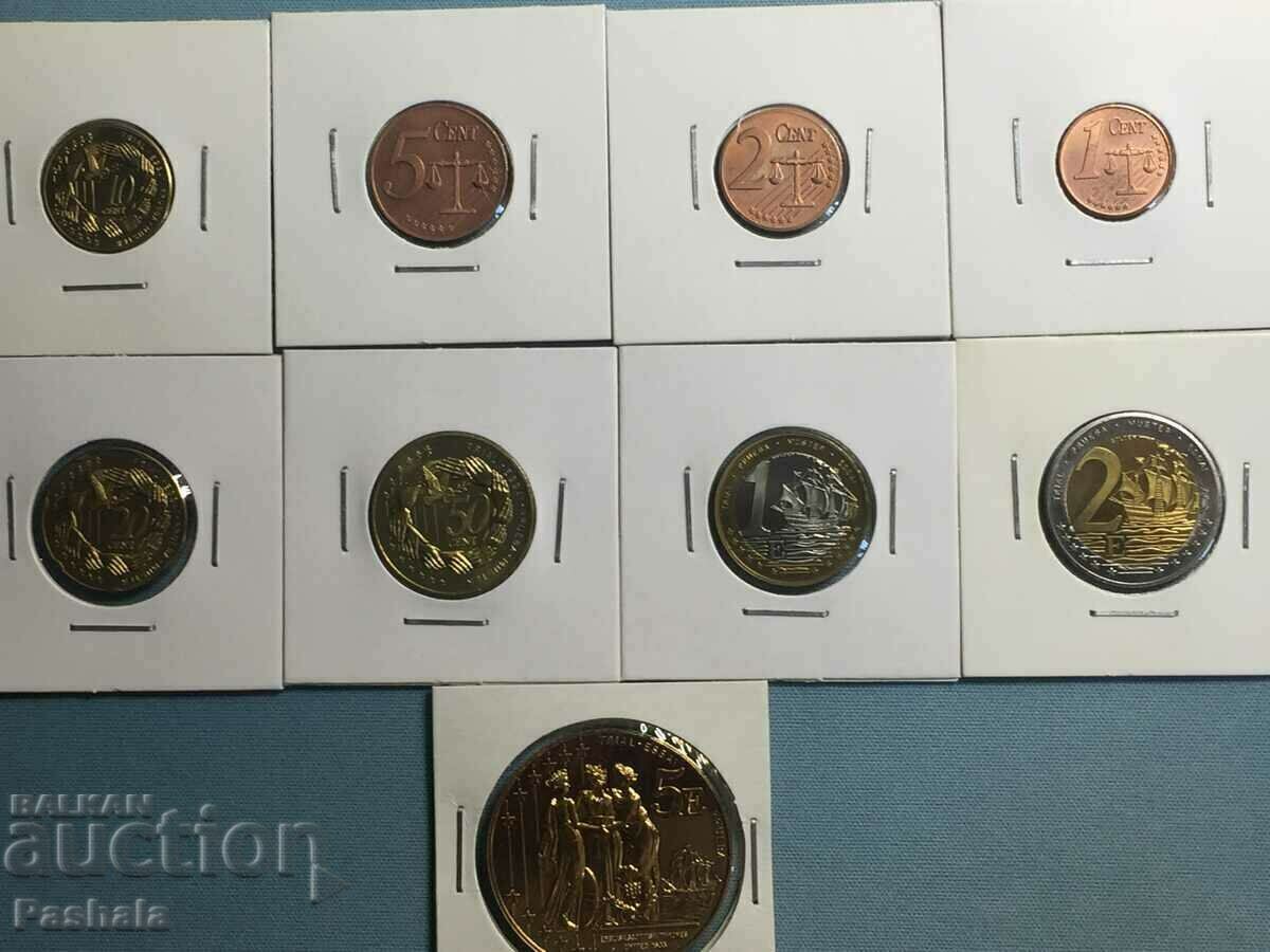 Ηνωμένο Βασίλειο 1,2,5,10,20,50. σεντ 1,2,5 ευρώ g. ESSAI