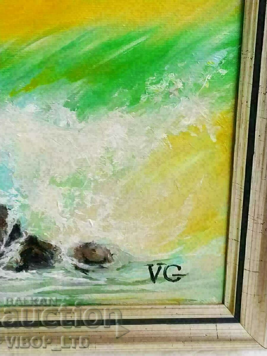 Auction painter! author's painting FLIGHT OVER THE SEA/certificate Auction painter! author's painting FLIGHT OVER THE SEA/certificate