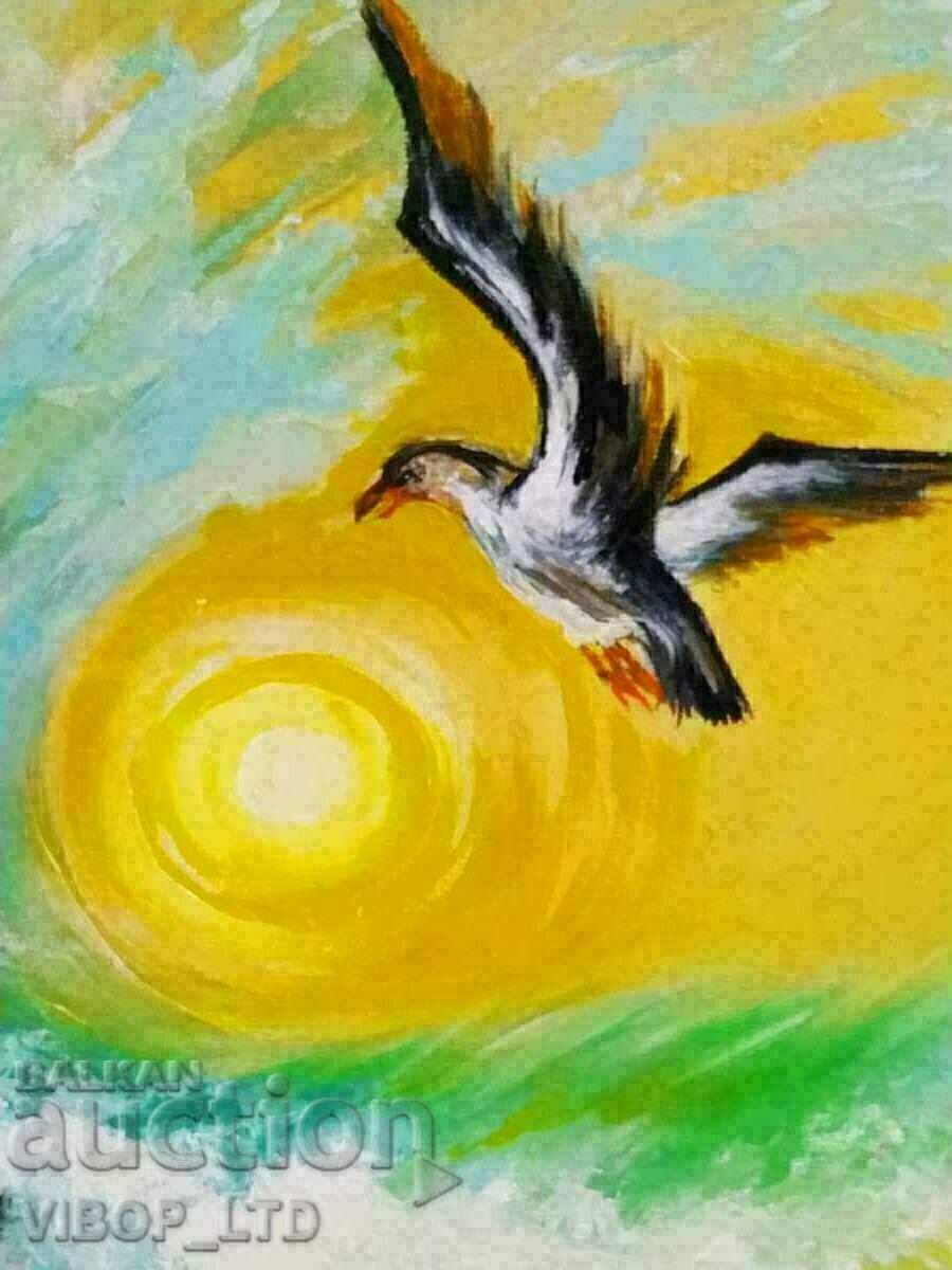 Delivery of painter! author's painting FLIGHT OVER THE SEA/certificate Delivery of painter! author's painting FLIGHT OVER THE SEA/certificate