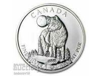 1 oz argint Canadian Forest Wolf 2011