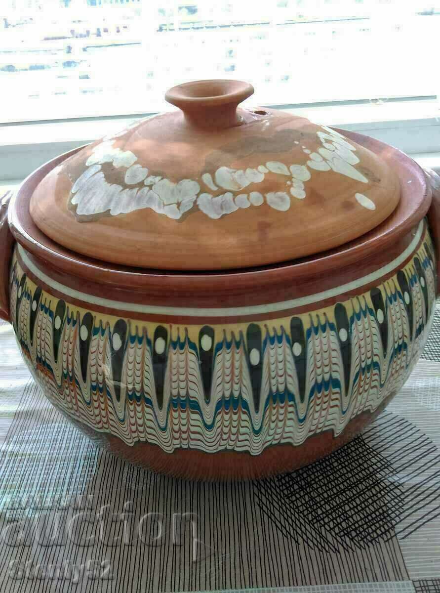 Large 8-liter clay pot for casserole, turkey, kapama.