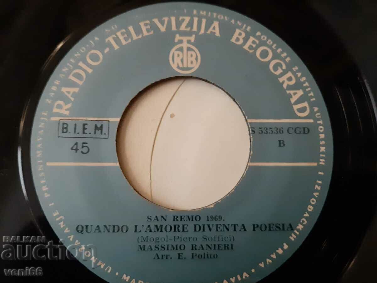 Auction Gramophone record - San Remo 1969 Auction Gramophone record - San Remo 1969