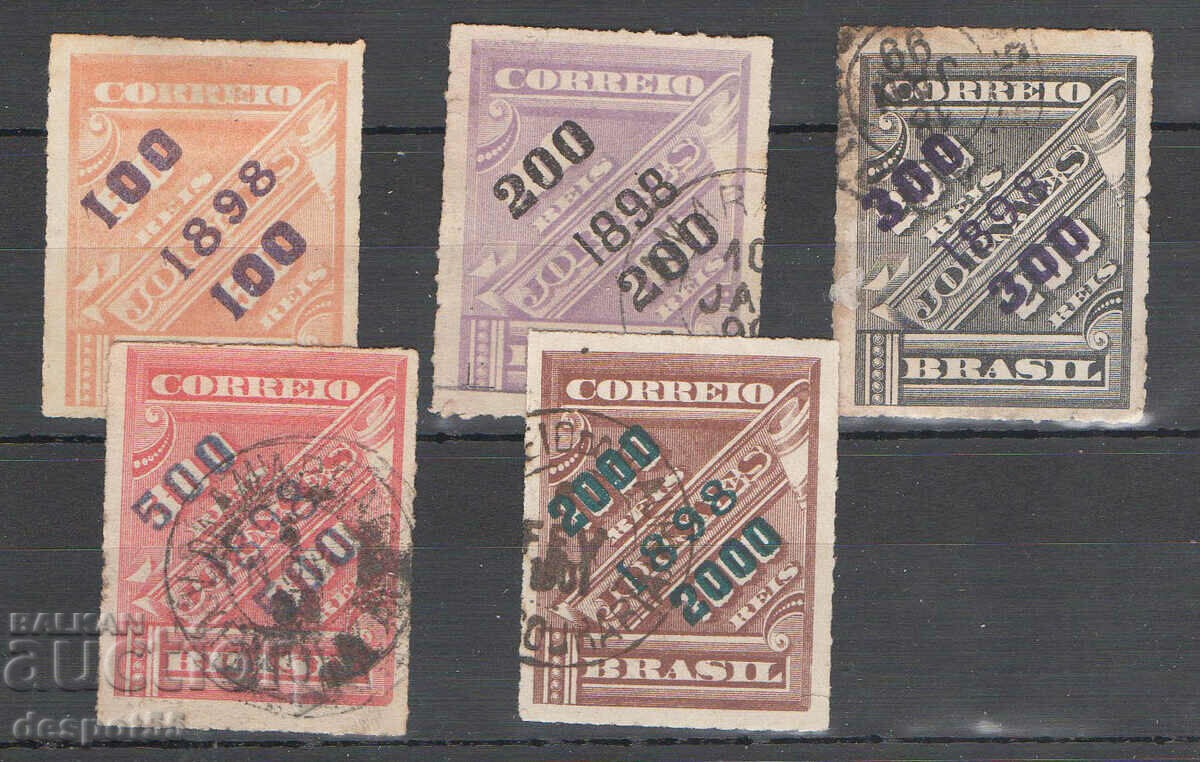 1889 Бразилия. Рулонни (ролкови) марки. Надп. Редовна емисия