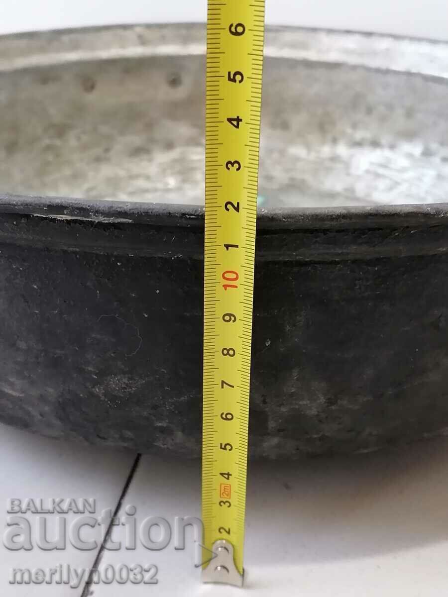 Παλιό χάλκινο τηγάνι για λουτενίτσα, χάλκινο σκεύος, χαλκού - 5