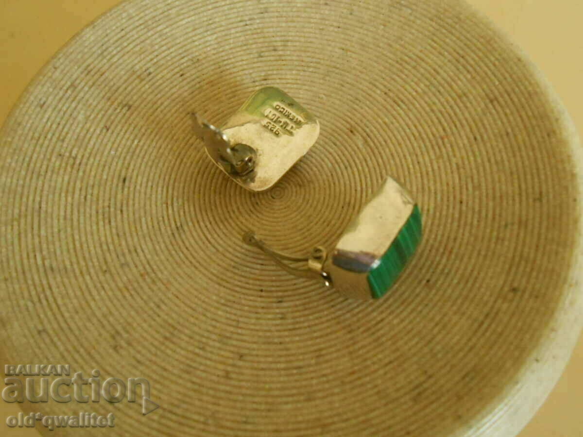 Delivery of Earrings, 925 Silver with Malachite, Mexico stamp Delivery of Earrings, 925 Silver with Malachite, Mexico stamp