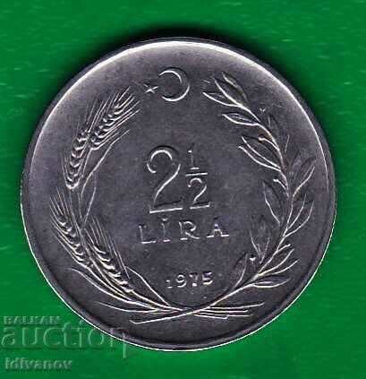 Turcia - 2 1/2 LIRA 1975