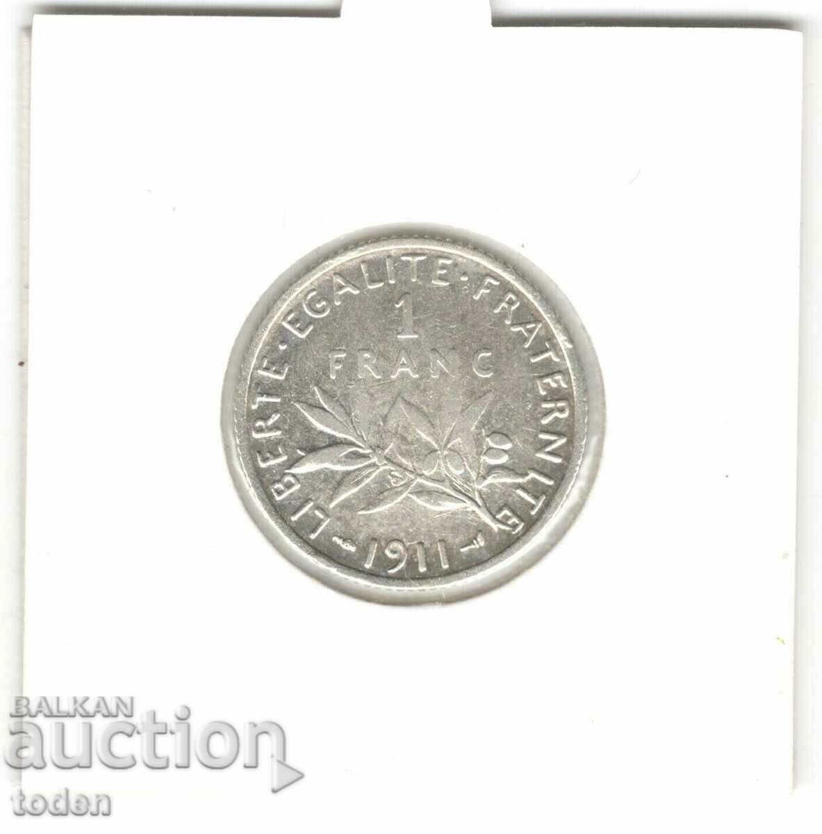 Auction France-1 Franc-1911-KM # 844-Silver Auction France-1 Franc-1911-KM # 844-Silver