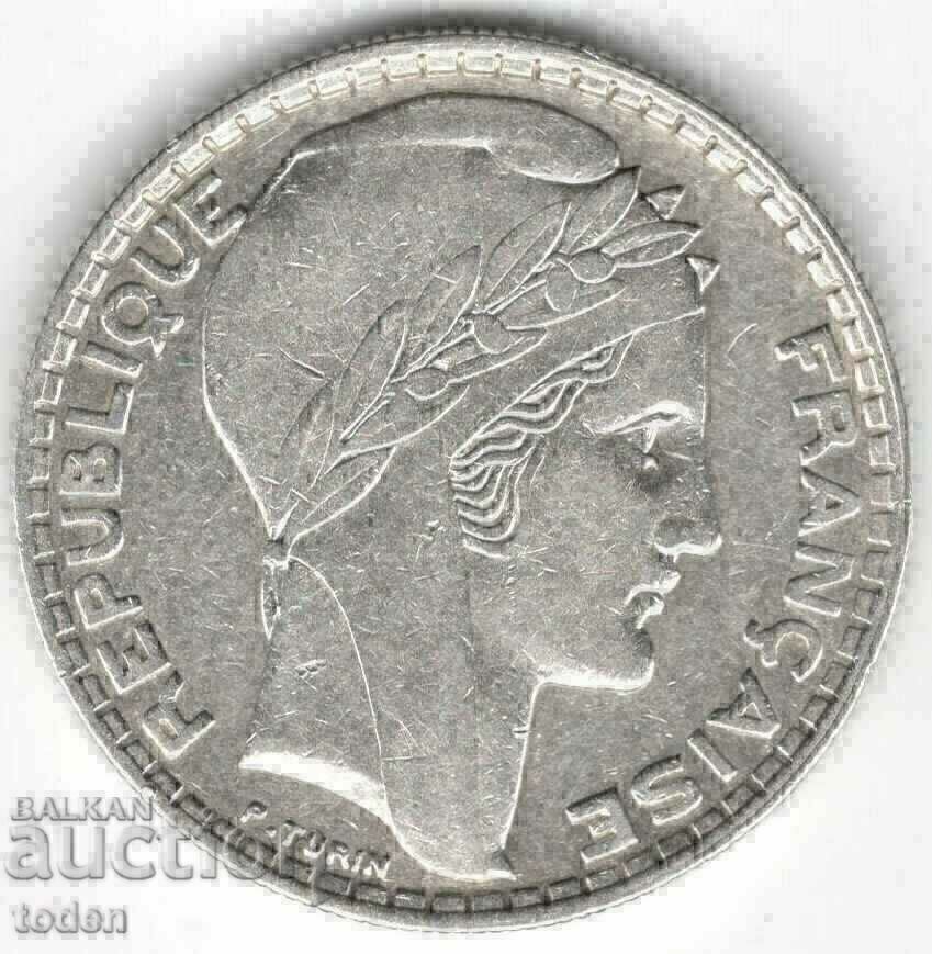 +Franța-20 de franci-1933-KM# 879-argint cu preț € 20.45 | 40.00 BGN