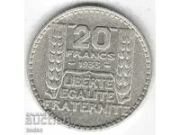 +France-20 Francs-1933-KM# 879-Silver