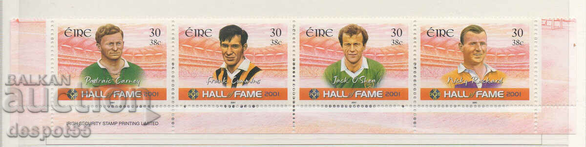 2001. Eire. Hall of Fame - ποδοσφαιριστές. Λωρίδα.
