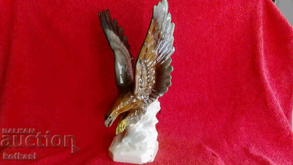 Old porcelain figure of Eagle marked