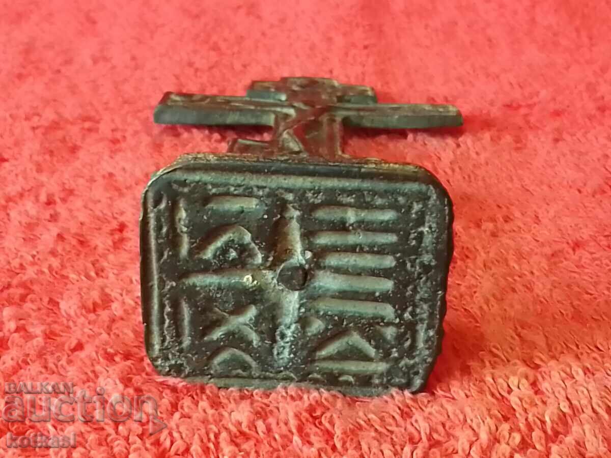 Old metal bronze Prosfor Seal for bread religion Christians - 7 Old metal bronze Prosfor Seal for bread religion Christians - 7