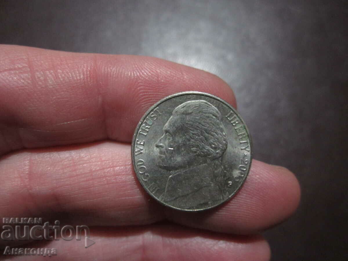 2003 год САЩ - 5 цента буква - Р
