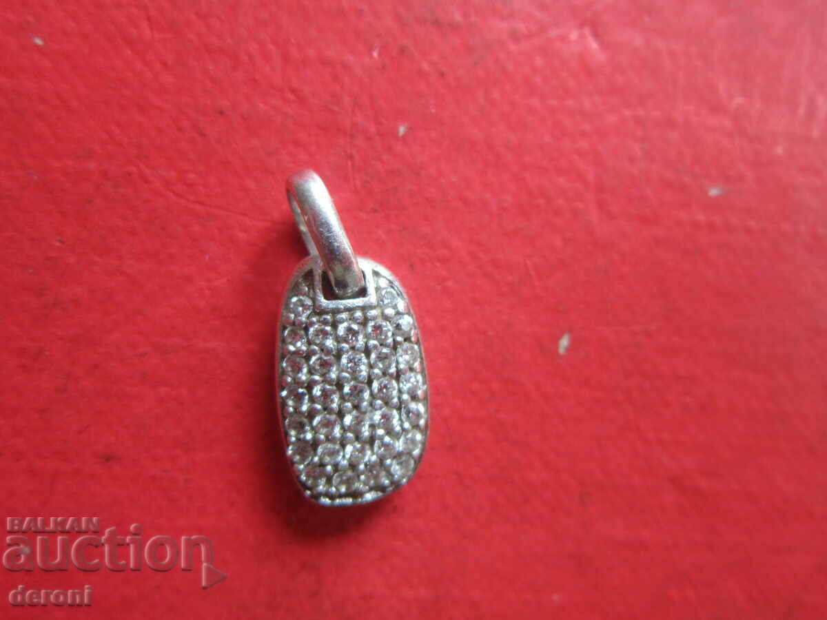 Сребърен медальон висулка  с камъни 925