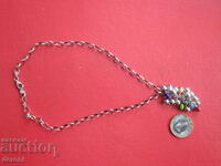 Unique silver necklace chain with stones 10