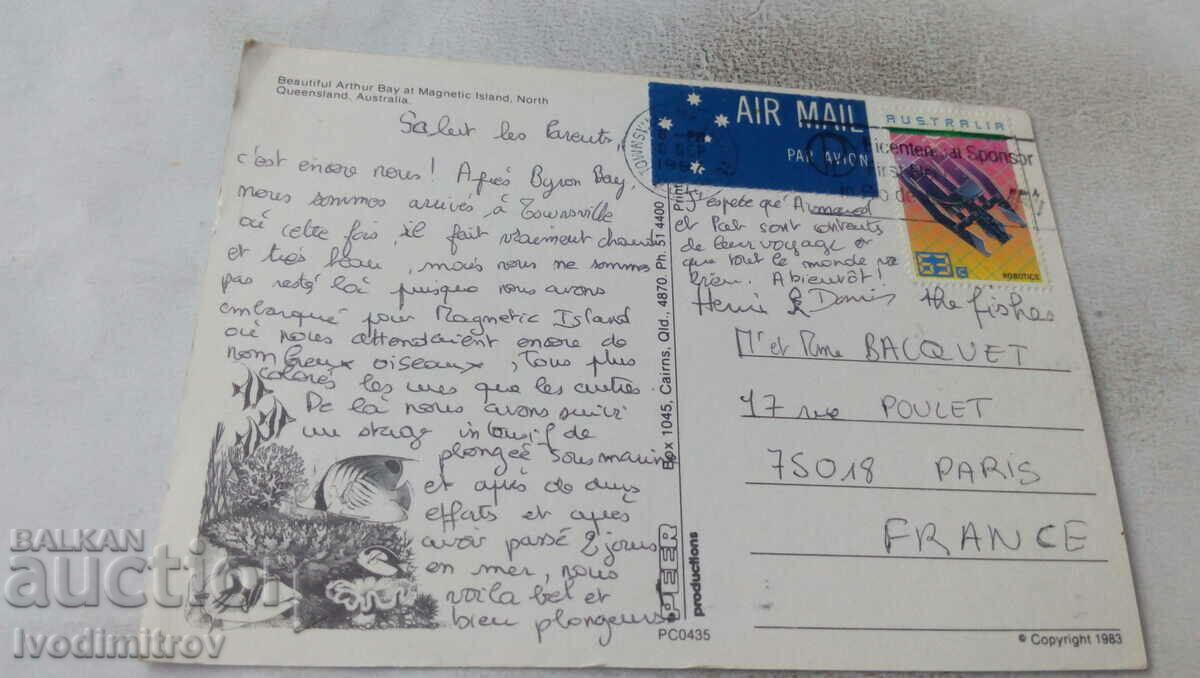 Postcard Arthur Bay at Magnetic Island 1987 with price 0.85 BGN | € 0.43