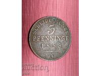 3 PFENNINGS 1858 A Prussia, GERMANY