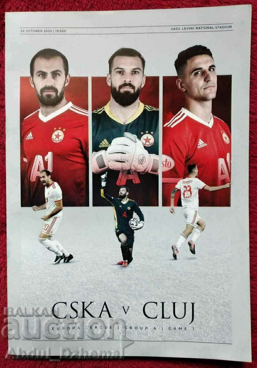 Football program CSKA - CFR Cluj / Romania / 2020