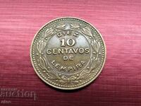 10 СЕНТАВОС 1989 ХОНДУРАС, монета, монети