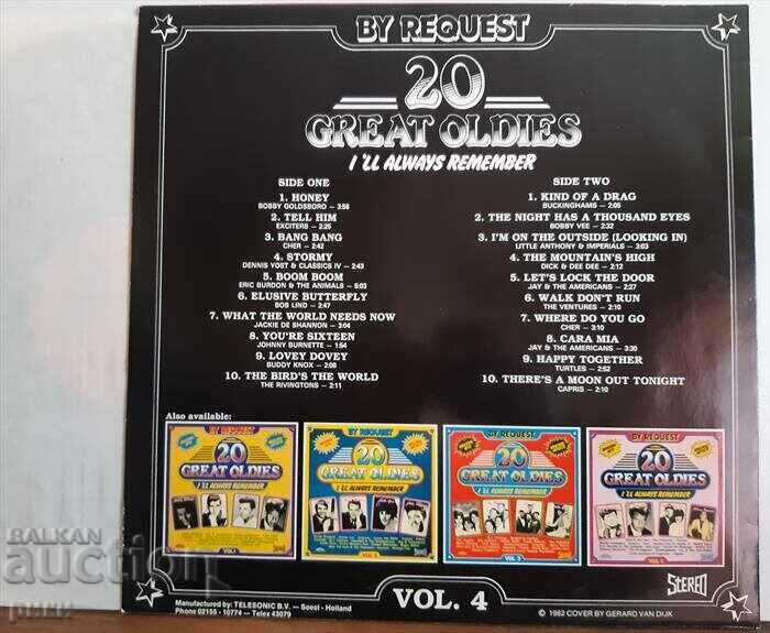 20 Great Oldies I'll Always Remember Vol 4 1982 with price 18.00 BGN | € 9.20 20 Great Oldies I'll Always Remember Vol 4 1982 with price 18.00 BGN | € 9.20