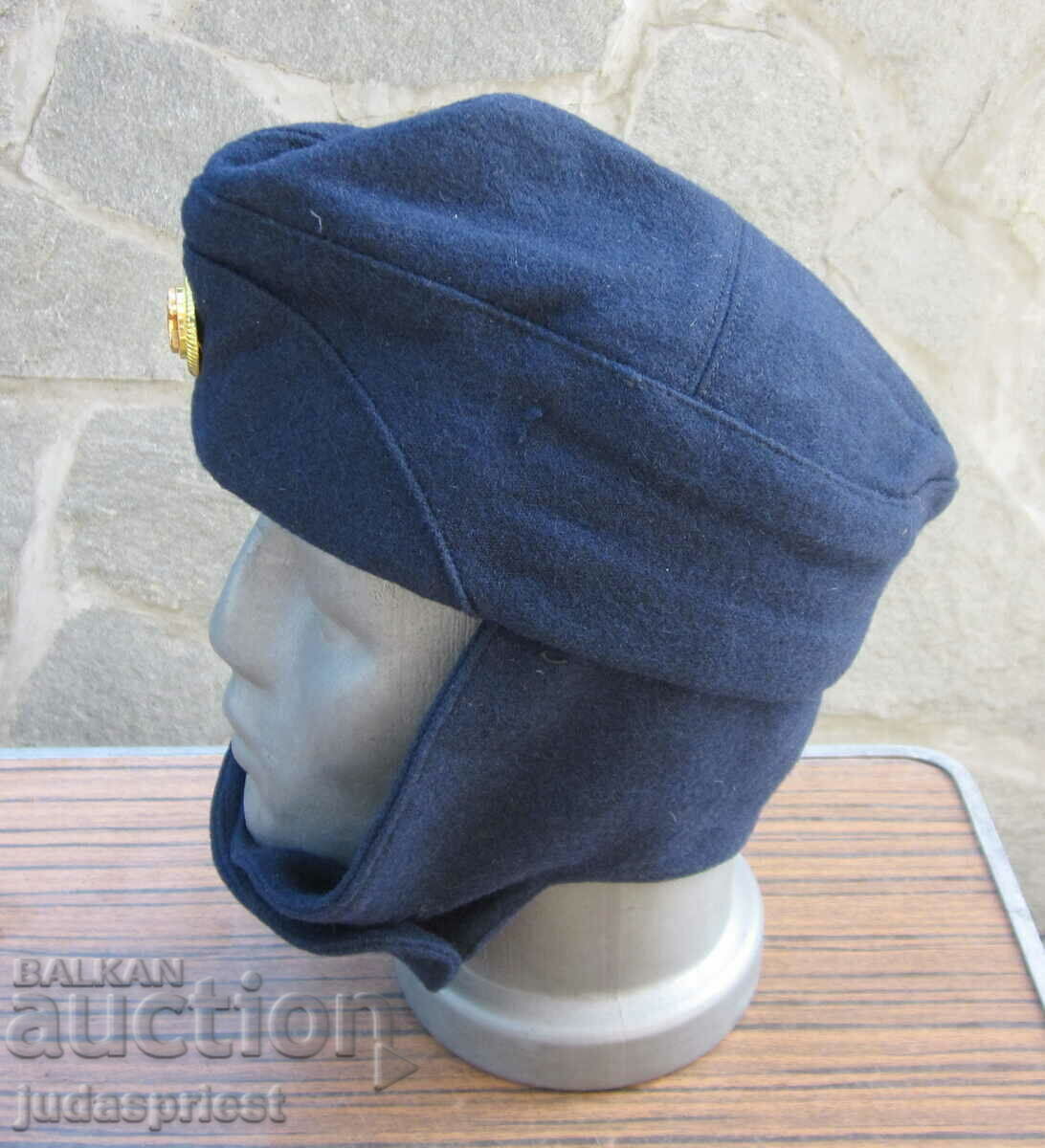 Auction Bulgarian naval military winter woolen hat with cockade Auction Bulgarian naval military winter woolen hat with cockade