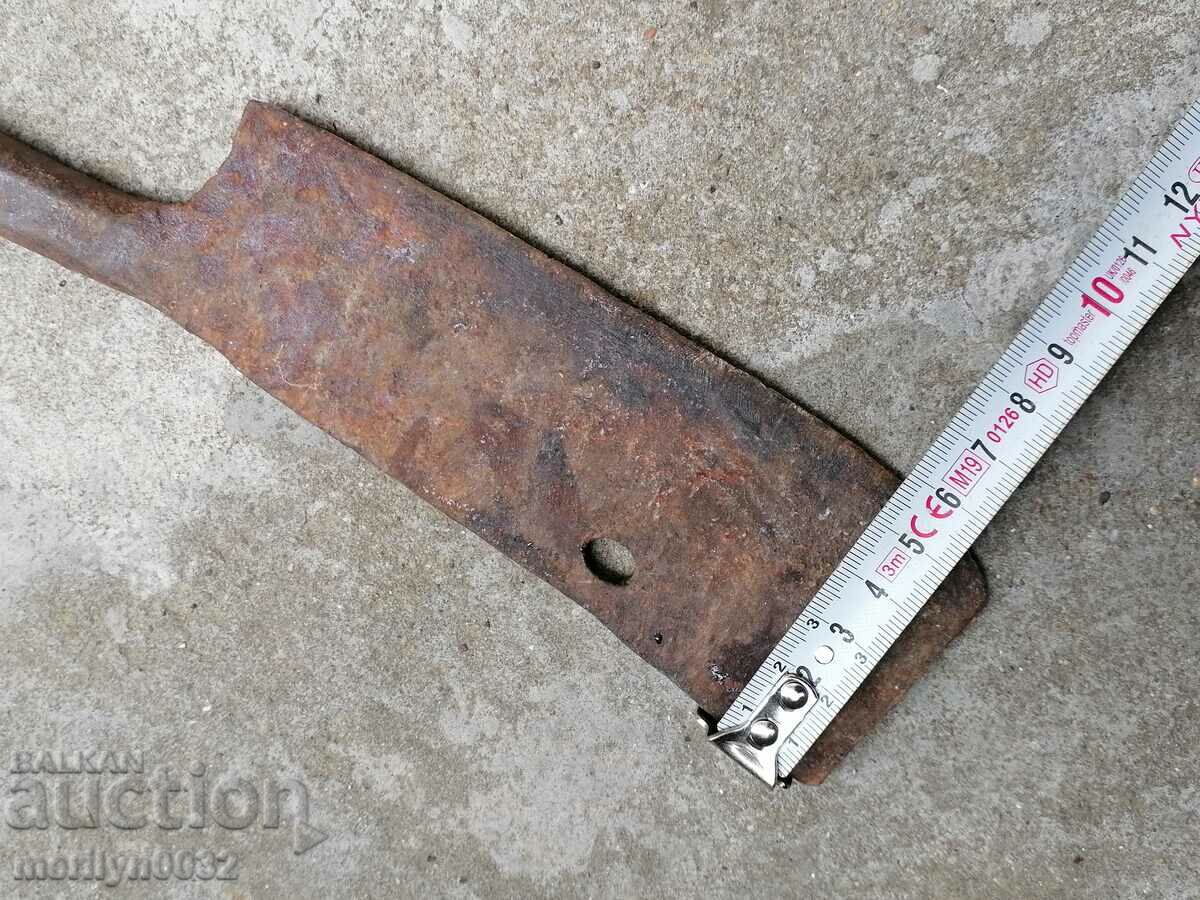 Old forged scythe, ax, hoop, knife, machete, blade - 5
