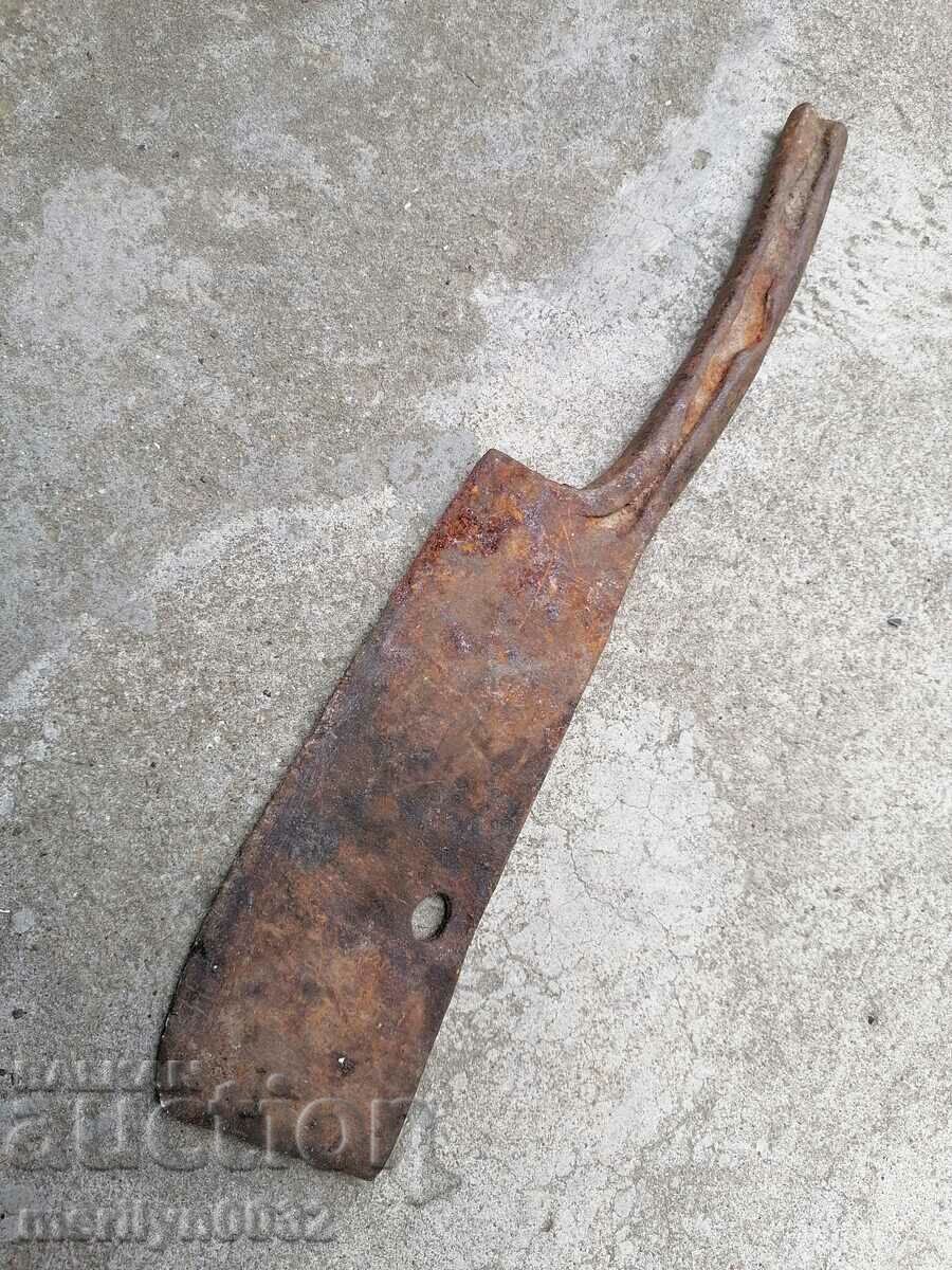 Old forged scythe, ax, hoop, knife, machete, blade - 7