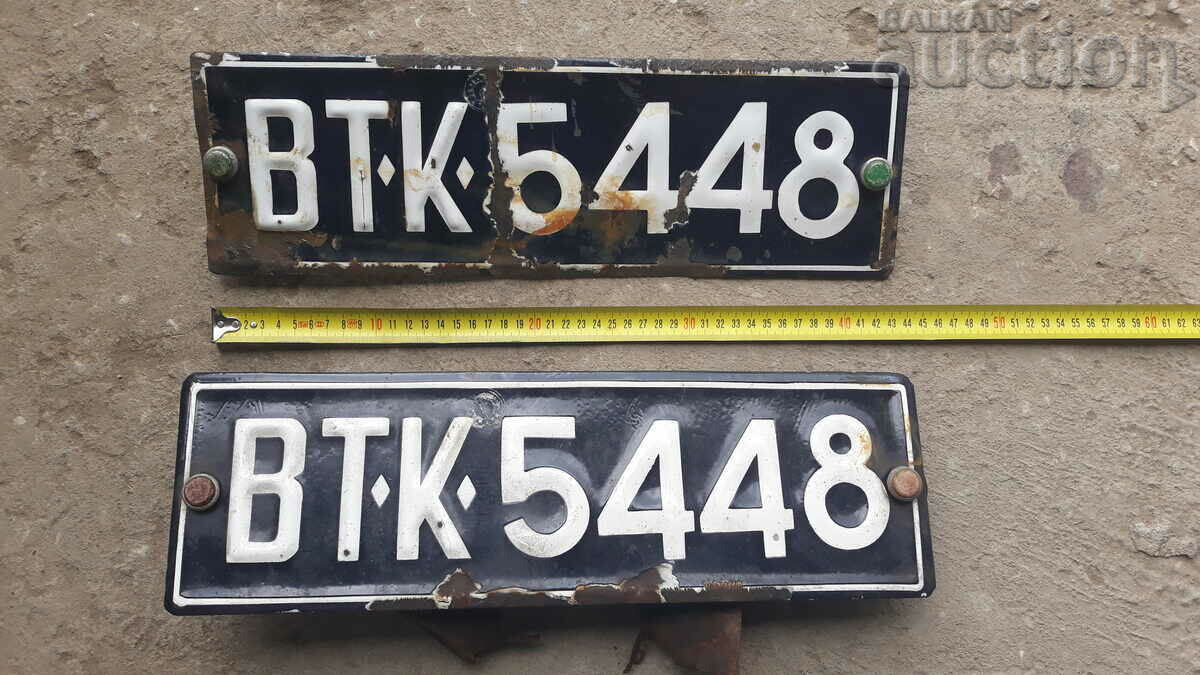 old enameled numbers auto retro plates social 60s