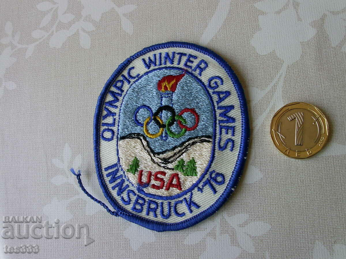 Emblema Olimpică Innsbruck 76 SUA Jocurile Olimpice de iarnă cu preț € 10.23 | 20.01 BGN